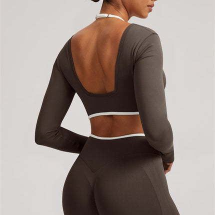 The Elevate Long Sleeve Crop top Shorts 2-Piece Set