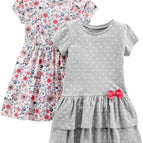 4T / Grey Hearts/White Floral