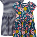 4 / Indigo Floral/White Stripe