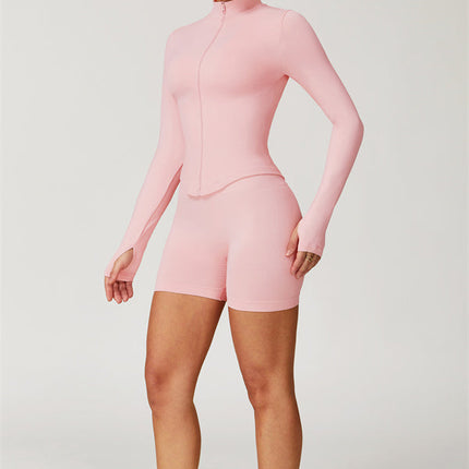 The Delight Jacket Sports Bra Shorts 3-Piece Set