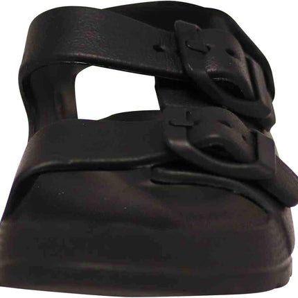 Norty 2-Strap Slide Sandal for Kids - Black Strap