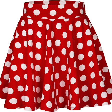 Women Flared Mini Skater Skirt - Stretchy A-Line Circle Skirt