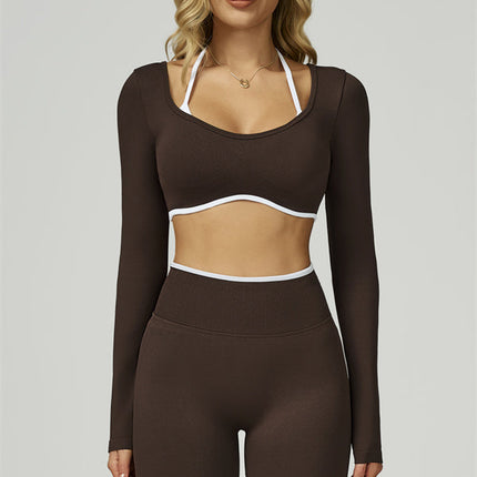 The Prime Line Long Sleeve Crop Top Leggings 2-Piece Set