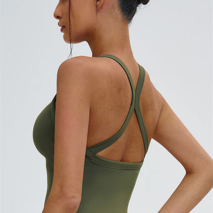 The Slate Cross Back Top Flared Leggings 2-Piece Set