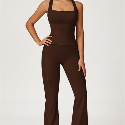 The Glacier Crop Tank Flared Leggings 2-Piece Set