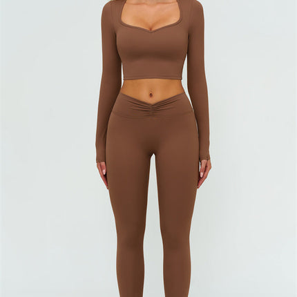 The Lushness Long Sleeve Crop top Leggings 2-Piece Set
