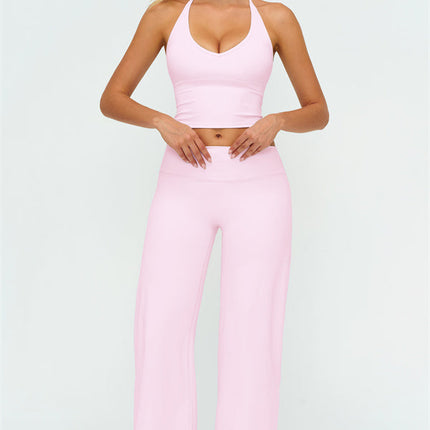 The Twirl Halter Tank Top New Straight Leg Pants 2-Piece Set