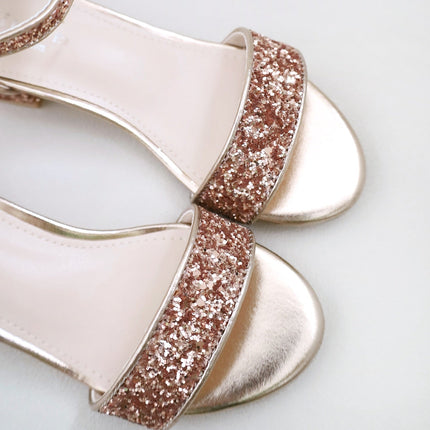 Rock Glitter Low Block Heel Girls Sandals
