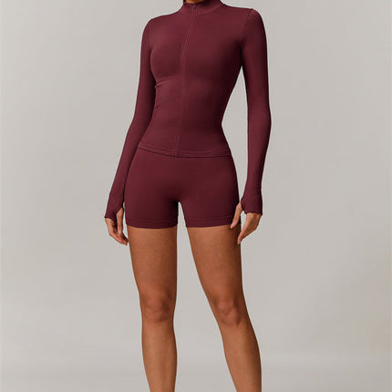 The Nova Luxe Jacket Sports Bra Shorts 3-Piece Set