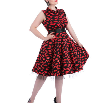 9625 Black Sweet Kisses Swing Dress