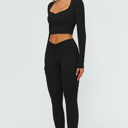 The Lushness Long Sleeve Crop top Leggings 2-Piece Set