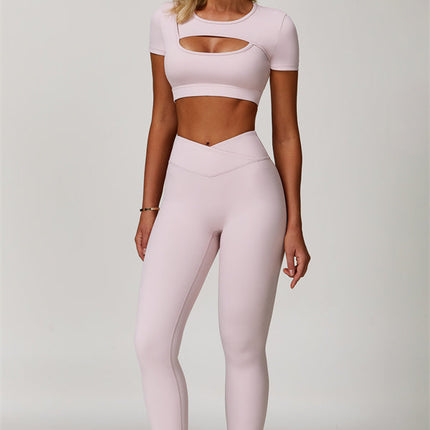 The Lavish Cut-out Crop Top Leggings 2-Piece Set
