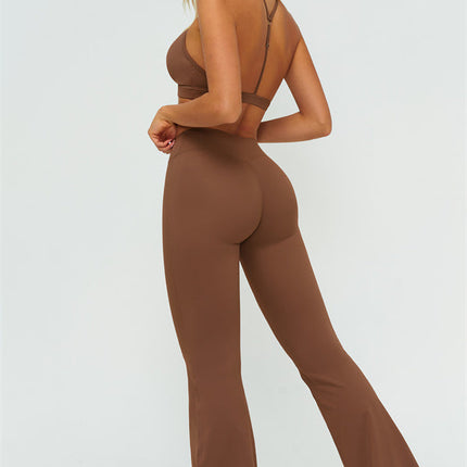 The Lushness Y-Back Sports Bra Flared Leggings 2-Piece Set