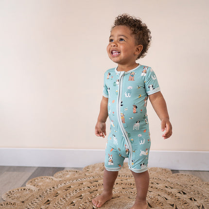 Puppy Egg Hunt (Romper) - Aquamarine