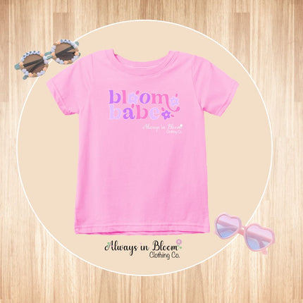 Girls Graphic Tee - Bloom Babe - Pink