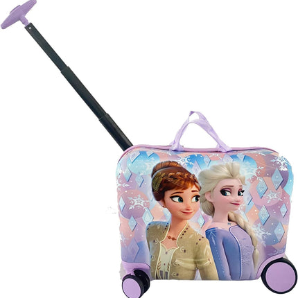 Disney Frozen Ride on Suitcase for Kids 18 Suitcase with Seat for Kids Riding Suitcase for Kids Cute Lightweight Kids Travel Suitcase Trolley