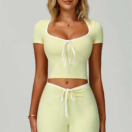 The Skyline Tie Top Flared Leggings 2-Piece Set