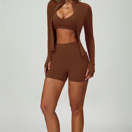 The Seraphine Jacket Sports Bra Shorts 3-Piece Set