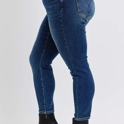 Judy Blue Full Size Run Mid-Rise Waist Skinny Women Jeans with Thermal Lining