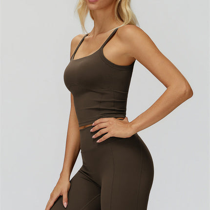 The Fyra Crop Tank Flared Leggings 2-Piece Set