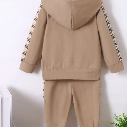 Children's Plaid Hoodie and pants Set