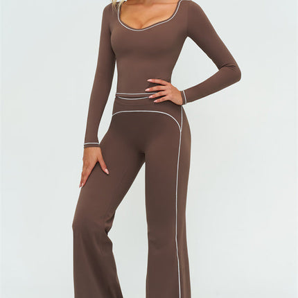 The Amara Long Sleeve T-shirt Flared Leggings 2-Piece Set