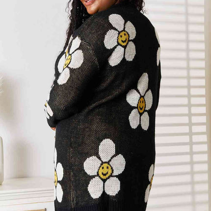 Double Take Floral Button Down Longline Women Cardigan