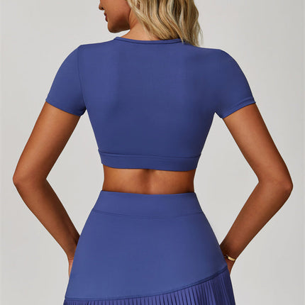 The Lavish Cut-out Crop Top Tennis Skirt 2-Piece Set