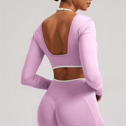 The Elevate Long Sleeve Crop top Shorts 2-Piece Set
