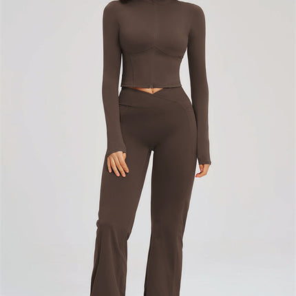 The Sizzle Zip Jacket Flared Leggings 2-Piece Set