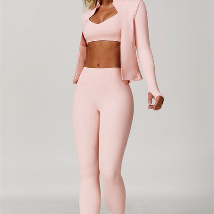The Refresh Jacket Sports Bra Leggings 3-Piece Set