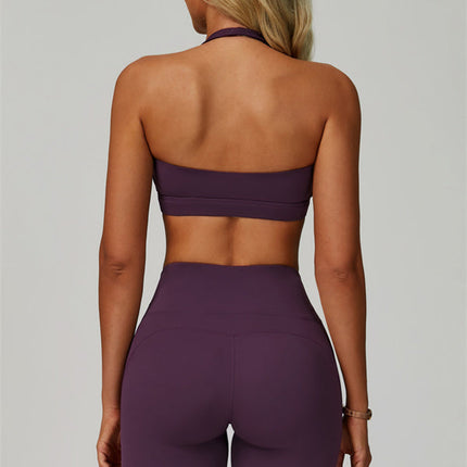 The Bold Halter Sports Bra Flared Leggings 2-Piece Set