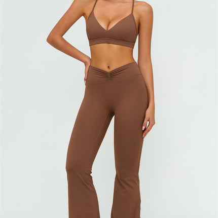 The Lushness Y-Back Sports Bra Flared Leggings 2-Piece Set