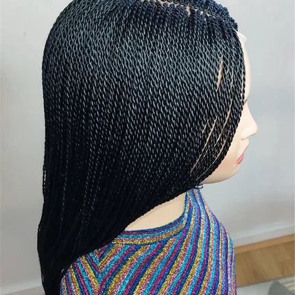 Senegalese Micro Twist Braided Wig | Bob Length | Light Passion Twist | Lace Front Wig | Black Women