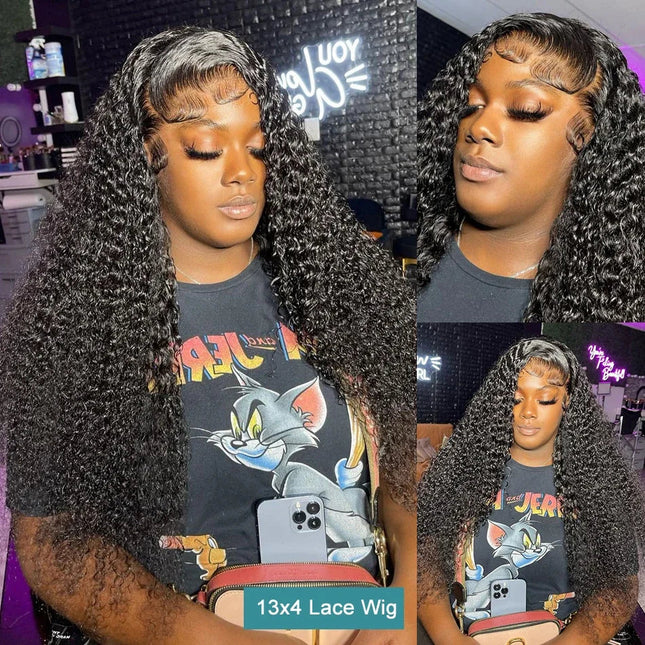 250% Density 30-34 Inch 13x6 HD Transparent Lace Frontal Wig - Deep Wave - Virgin Human Hair