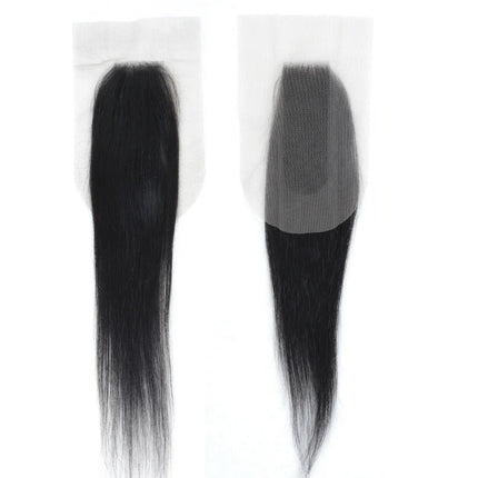 Straight Top Lace Closure | Middle Part Transparent Swiss Lace 100% Human Hair (180% Density)