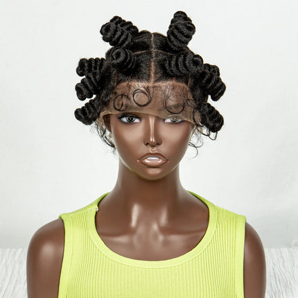 Handmade Bantu Knotless Braids Wig | Full Double Lace Front | Baby Hair