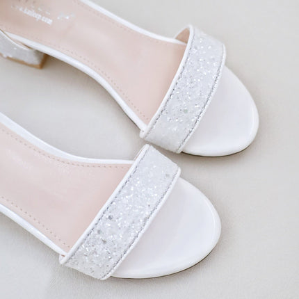 Rock Glitter Low Block Heel Girls Sandals