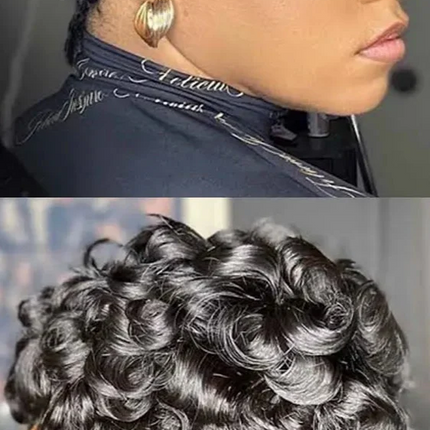 99J Burgundy & Natural Black Pixie Cut Wig | 150% Density Glueless Remy Human Hair Bob