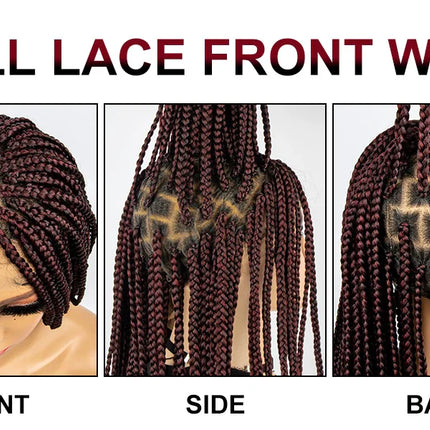 36" Knotless Box Braids Full Lace Wig | Crochet Braids | Synthetic Braiding Hair | Black Women