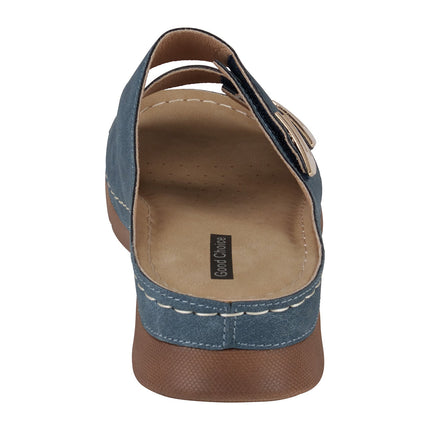 Gretchen Navy Comfort Flat Sandals