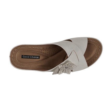 Selly White Wedge Sandals
