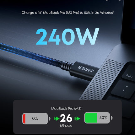 Anker Prime Thunderbolt 5 Cable (3.3 ft/1.7 ft, 80 Gbps, 240W)