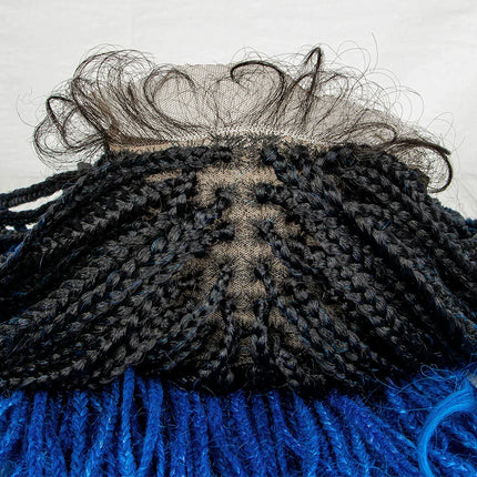 36" Water Wave Braided Wig | Lace Front | Baby Hair | Long Braids