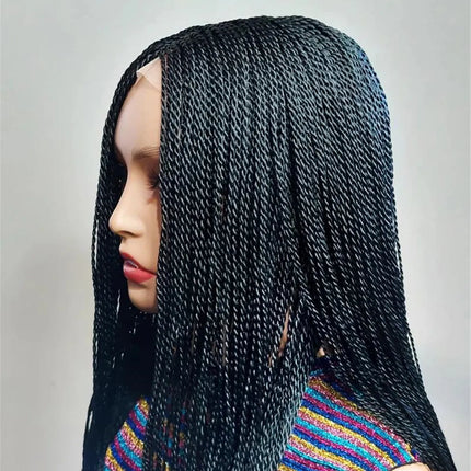 Senegalese Micro Twist Braided Wig | Bob Length | Light Passion Twist | Lace Front Wig | Black Women