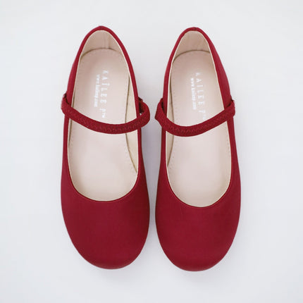 Satin Mary Jane Flats