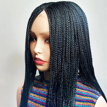 Senegalese Micro Twist Braided Wig | Bob Length | Light Passion Twist | Lace Front Wig | Black Women