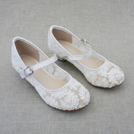 Crochet Lace Mary Jane Heels