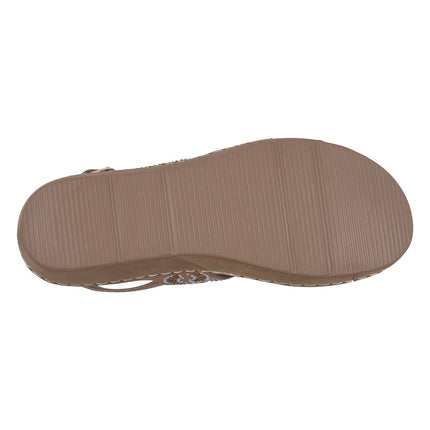 Women's Alexia Bronze Embellished Wedge Sandals