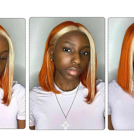 Ginger Short Bob Wig | Straight Human Hair T-Part Lace Front